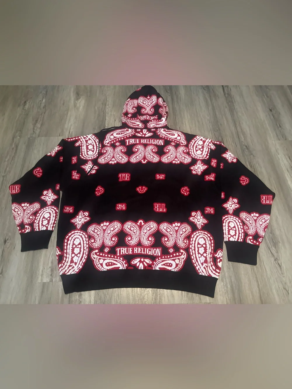 True religion Knitted Bandana Print Hoodie